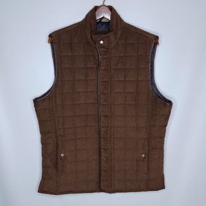 Tasso Elba Faux Suede Leather Vest Men's Size Medium Brown